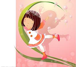 矢量女孩插畫圖片