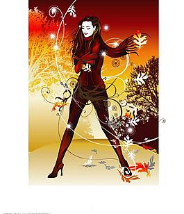 女性主題插畫圖片