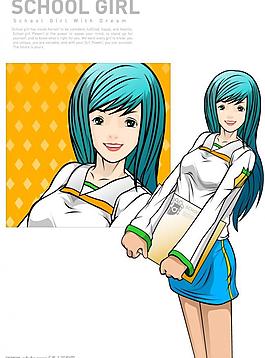 矢量女生插畫048圖片
