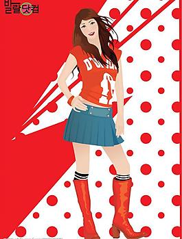 韓國矢量人物插畫（女）圖片