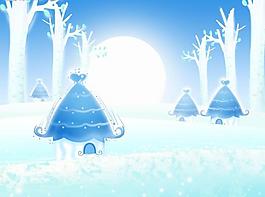 雪國(guó)故事兒童插畫(huà)全圖片
