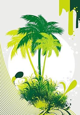 樹木主題插畫矢量素材圖片