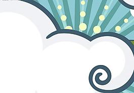 彩虹、云朵潮流插畫矢量素材圖片