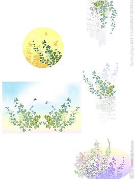 時(shí)尚花紋 矢量素材圖片