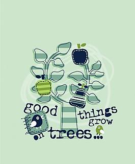 绿植小鸟图片
