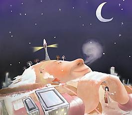 月夜圖片