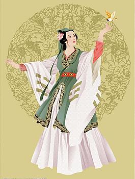 矢量古代美女圖片