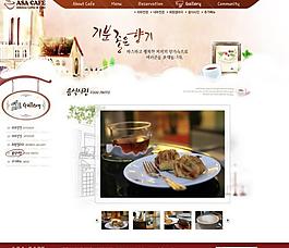 韓國咖啡店網(wǎng)頁模板圖片
