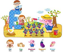 小孩種茄子圖片