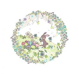 復(fù)活節(jié)兔子花卉圖案圖片
