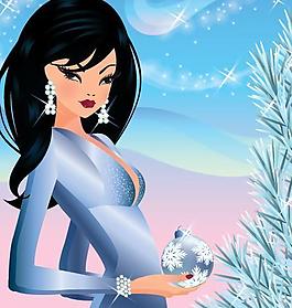 卡通季節(jié)美女矢量素材圖片