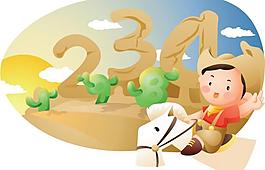 骑在马上的快乐孩子图片