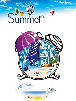 夏季海灘休閑海報圖片