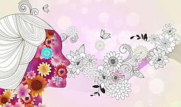 鮮花美女圖片