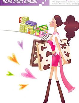 時(shí)尚購(gòu)物美女圖片