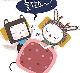 小兔子睡覺圖片