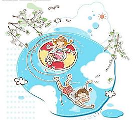 海中游泳圖片