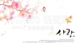 水彩画桃花图片