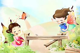 兒童成長背景圖片