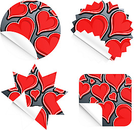 創(chuàng)意愛(ài)心貼紙矢量素材