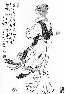 劉公華白描人物-033 秋風