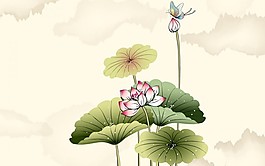 水墨荷花背景
