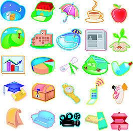 幼儿园墙画贴纸矢量图