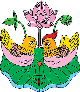 鴛鴦蓮花圖案