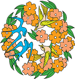 燕子花纹图案
