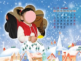 馬年兒童個(gè)性臺(tái)歷模板之藍(lán)色幻想