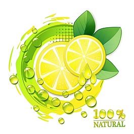 创意新鲜水果矢量素材 柠檬