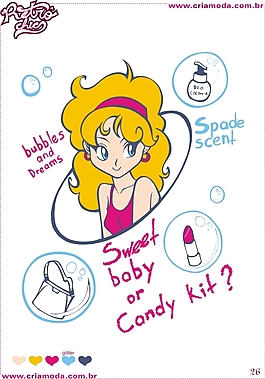 卡通手繪人物和化妝用品