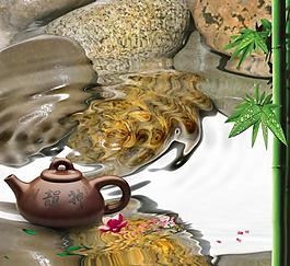 茶葉畫冊 茶壺 水圖片