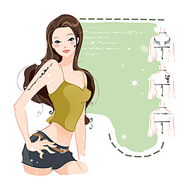 穿吊帶的性感女孩