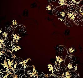 金色花紋 古典花紋 歐式花紋 花邊 底紋圖片
