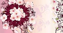 夢幻花紋 底紋 花朵圖片