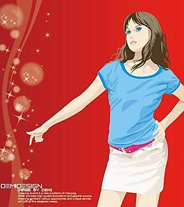 韓國矢量美女圖片