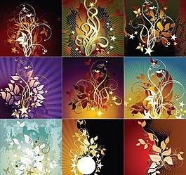 時(shí)尚夢幻花紋 古典花紋 底紋 展板 光線 卡片圖片