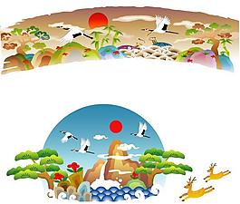 仙鶴圖 ai