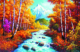 紅葉山水畫