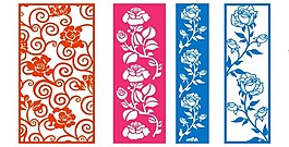 玫瑰花木雕花纹