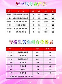 青格里彩妝產(chǎn)組合價格圖片