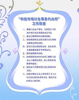 科技市場計生事務(wù)所代辦所工作職責(zé)模板圖片