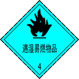 廠區遇濕易燃物品警示牌