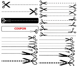 剪刀虚线设计元素矢量素材