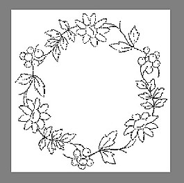 黑白 環(huán)形 花草