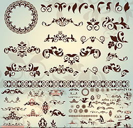 精美花紋和動物圖形設計矢量素材