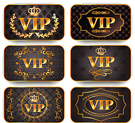 金色花紋VIP會員卡設(shè)計矢量素材