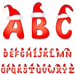 戴圣誕帽的字母