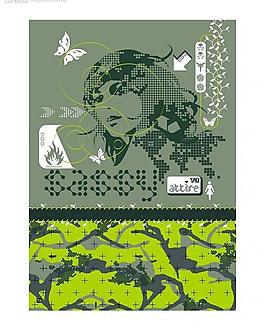 巴黎女性冬季時裝花紋圖片